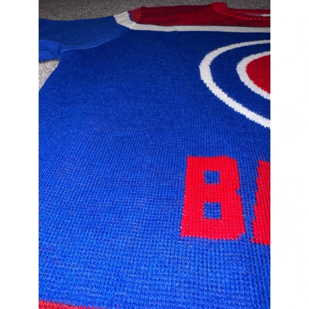 Men's‎ Chicago Cubs Baseball Blue & Red Sweater - Picture 8 of 10